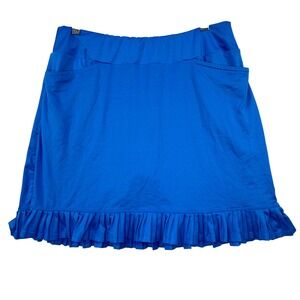 Tail White Label Skort Womens Medium Blue Ruffle Hem Golf Tennis Performance